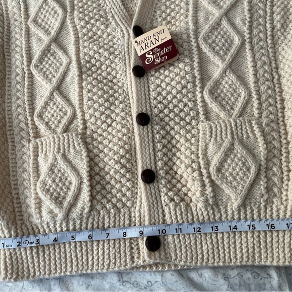 Cream Chunky Knit Cardigan Sweater - Picture 10 of 16